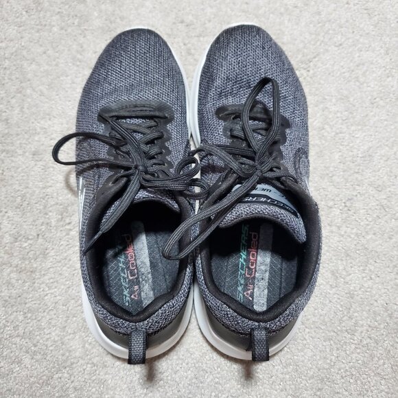 SKECHERS Summits Fun Flare Lace Up Sneakers Lite-Weight Grey Black Women's 9.5 - Picture 8 of 11